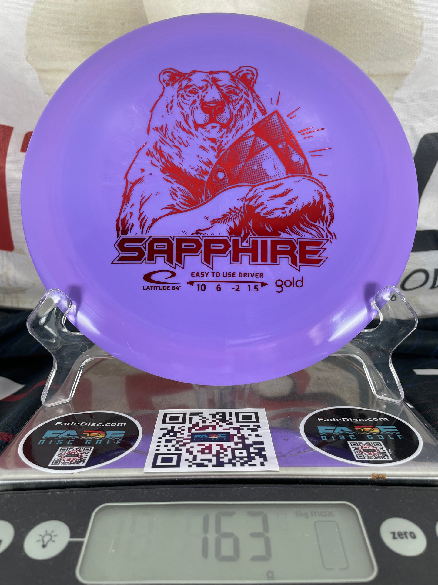 Latitude 64 Sapphire Gold 163g Purple w/ Red Foil Distance Driver
