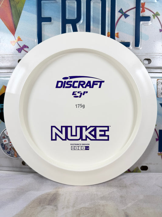 Discraft Nuke ESP White 175g Bottom Stamp Distance Driver