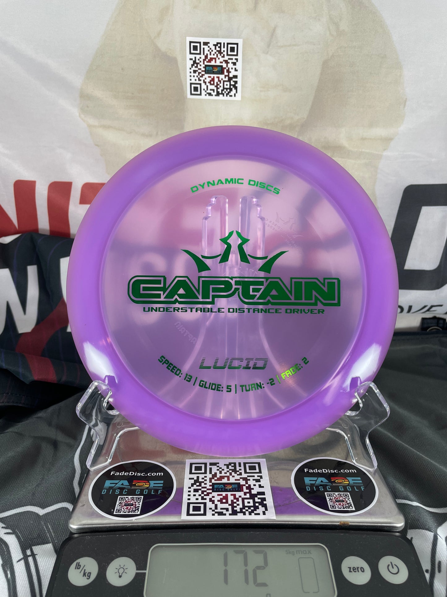 Dynamic Discs Captain Lucid Purple w/ Green Foil 172g Distance Driver